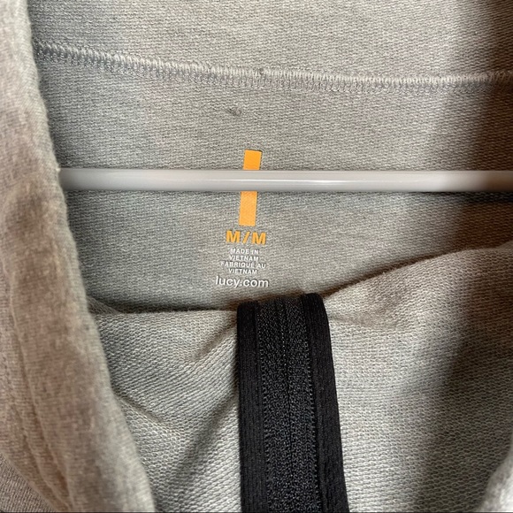 Lucy cowl neck 1/4 zip mesh back grey pullover medium - Picture 4 of 10